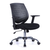 Nautilus Designs Ultra Medium Back Sturdy and Flexible Designer Task Office Chair With Arms Black - BCP/F590/BK DD